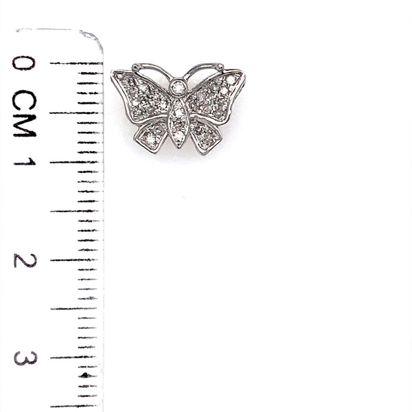 (SOFIA) Aretes (mariposa) con diamantes en oro blanco 10k  ANTES: $499.00
