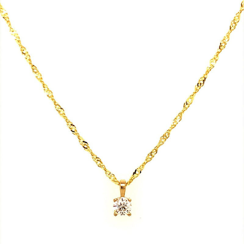 (LD) Collar de diamantes en oro amarillo 10kt. 45cm