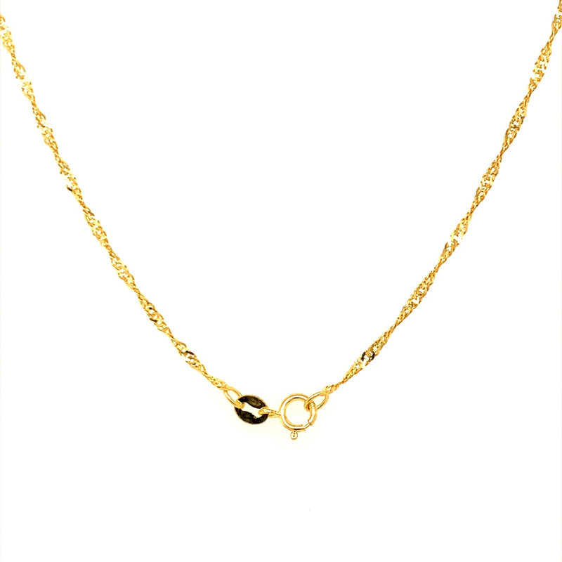 (LD) Collar de diamantes en oro amarillo 10kt. 45cm