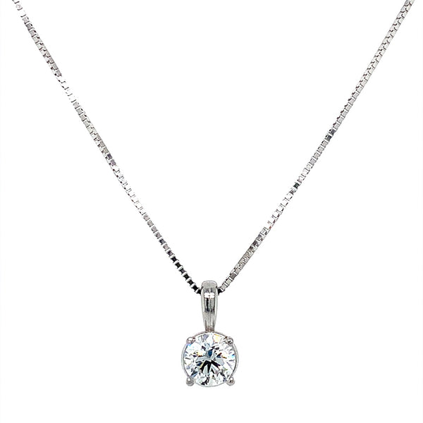 (LD) Collar con diamante de laboratorio en oro blanco 10kt. 45cm