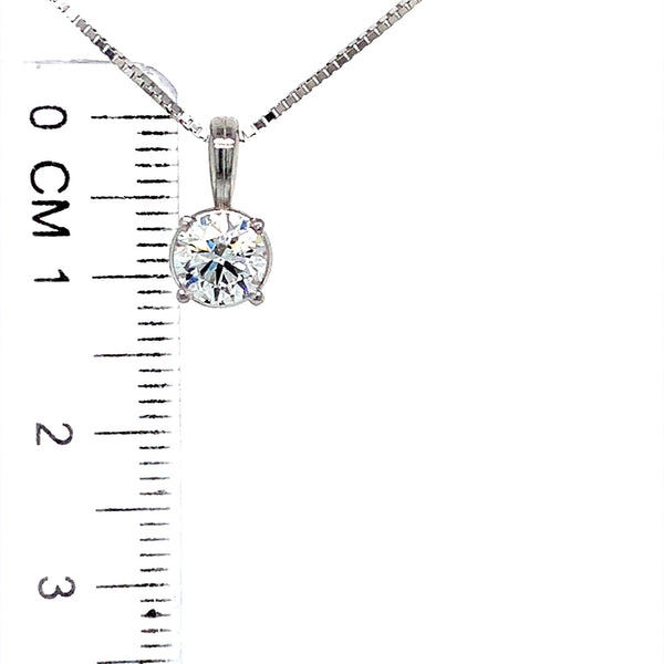 (LD) Collar con diamante de laboratorio en oro blanco 10kt. 45cm