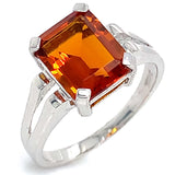 Anillo con cuarzo citrino en plata 925