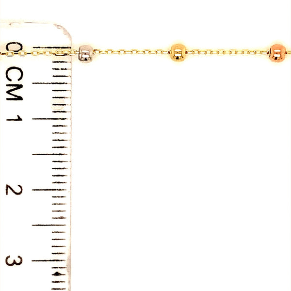 Pulsera (Cruz) en oro 3 Tonos 10k. 17cm-19cm