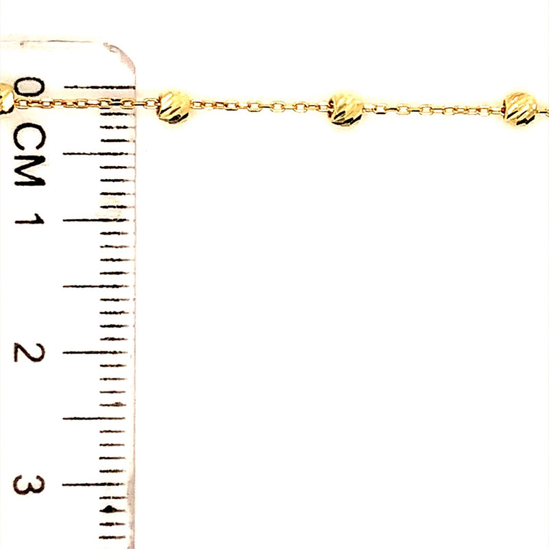 Pulsera (Cruz) en oro amarillo 10k. 17cm-19cm
