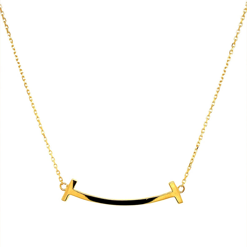 Collar (sonrisa) en oro amarillo 10k. 45cm
