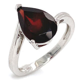 Anillo con cuarzo granate en plata 925