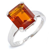 Anillo con cuarzo citrino en plata 925