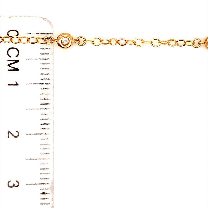 Pulsera con diamantes en oro amarillo 14kt. 18cm