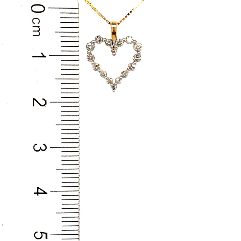 (SOFIA) Collar (corazón) con diamantes en oro amarillo 10kt.
