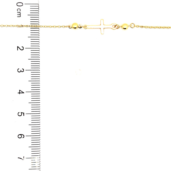 Pulsera (cruz) en oro amarillo 18k. 18.5cm