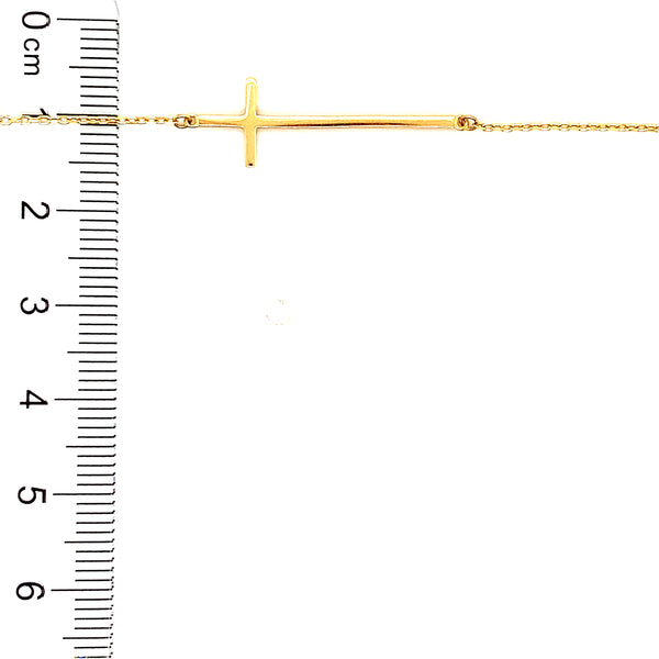 Pulsera (cruz) en oro amarillo 18k. 18.5cm