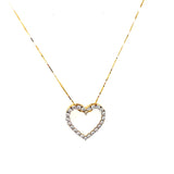 (LD) Collar (corazón) con diamantes en oro amarillo 10k. 45CM