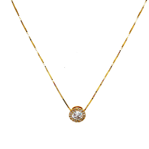 (LD) Collar con diamantes en oro amarillo 14k. 45CM  ANTES: $795.00