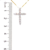 (LD) Collar (cruz) con diamantes en oro amarillo 10k. 45CM