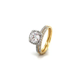 (LD) Set de anillos de diamante en oro amarillo 14kt.