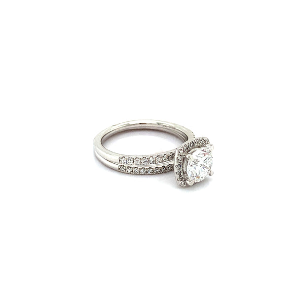 (LD) Set de anillos con diamantes de laboratorio en oro blanco 14kt.