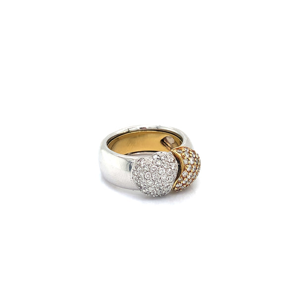 (MIA) Anillo con diamantes en oro 2 Tonos 18kt  ANTES: $1,999.00