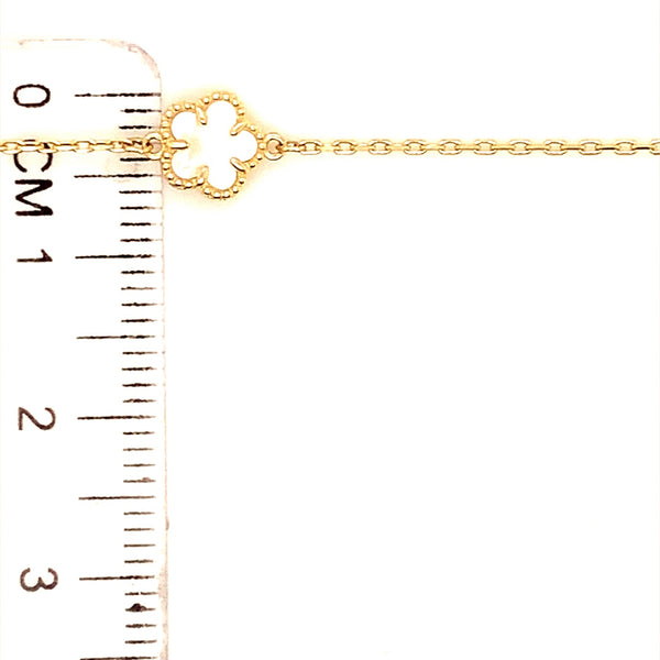 Pulsera (trébol) en oro amarillo 10kt 19cm