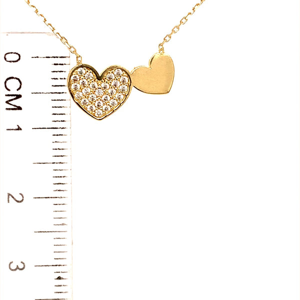 Collar (corazón) en oro amarillo 10kt. 42/45cm