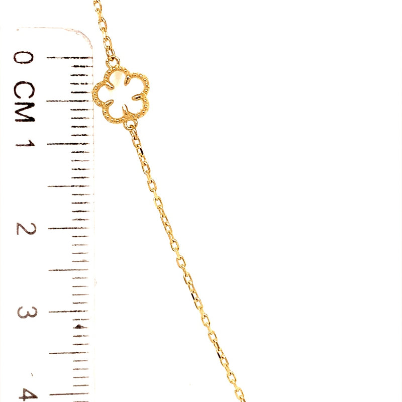 Collar (trébol) en oro amarillo 10kt. 42/45cm