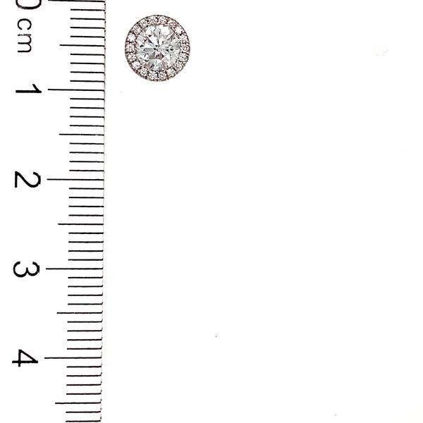 (LD) Aretes con diamantes de laboratorio en oro blanco 14kt.