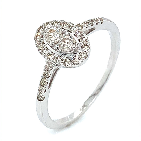 (SOFIA) Set de anillos de diamantes en oro blanco 10Kt  ANTES: $799.00