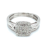 (SOFIA) Set de anillos de diamantes en oro blanco 10Kt.  ANTES: $799.00
