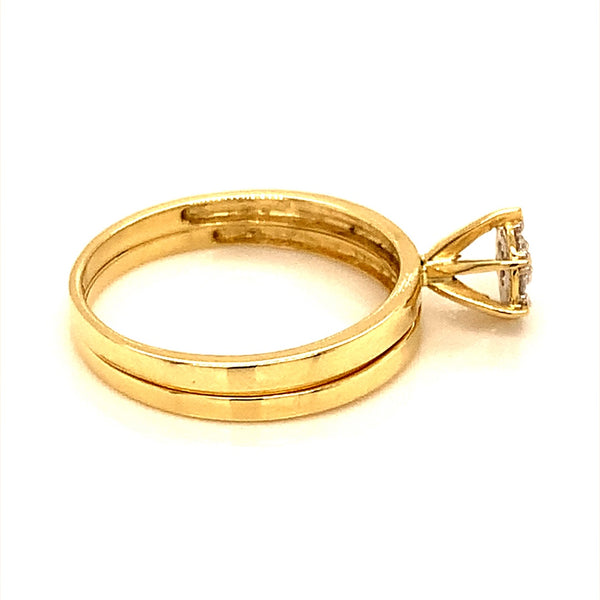 (SOFIA) Set de anillos de diamantes en oro amarillo 10Kt.  ANTES: $399.00