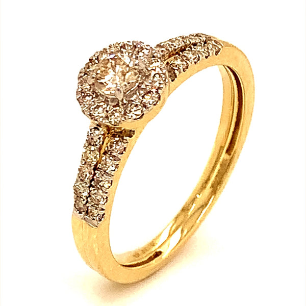 (SOFIA) Set de anillos de diamantes en oro amarillo 10Kt  ANTES: $799.00