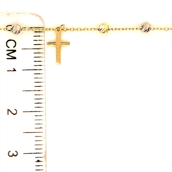Pulsera (cruz) en oro 3 tonos 10kt. 17CM/20CM