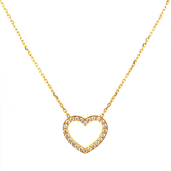 Collar (corazón) en oro amarillo 18kt. 43cm/45cm