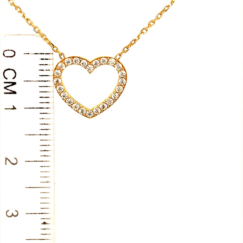 Collar (corazón) en oro amarillo 18kt. 43cm/45cm