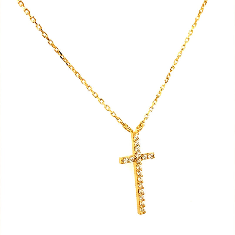 Collar (cruz) en oro amarillo 18kt. 43cm/45cm