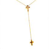 Collar (cruz estilo rosario) en oro amarillo 18kt. 42cm/45cm