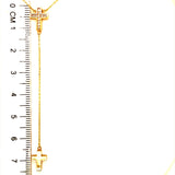 Collar (cruz estilo rosario) en oro amarillo 18kt. 42cm/45cm