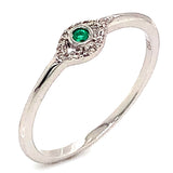 Anillo con esmeraldas en oro blanco 18kt.