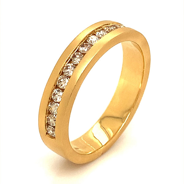 (MIA) Banda de caballero con diamante en oro amarillo 18k