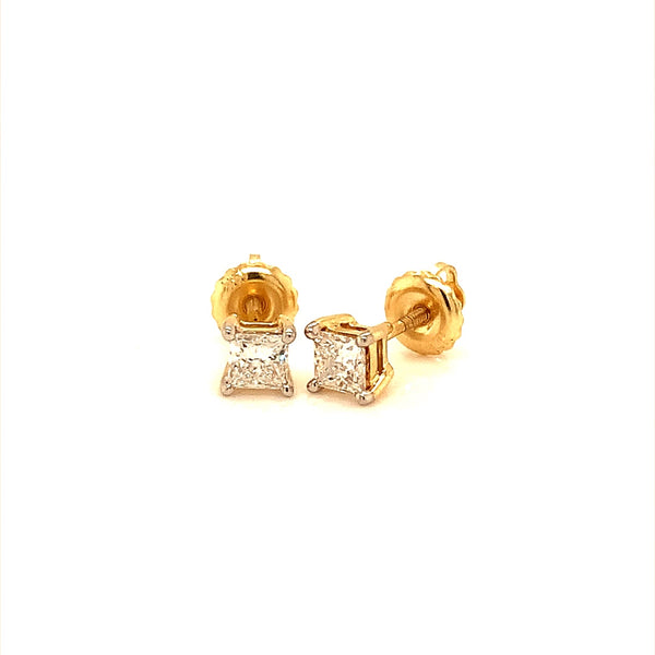 (LD) Aretes con diamante en oro amarillo 14k