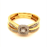Set de anillos de diamantes en oro amarillo 14Kt.