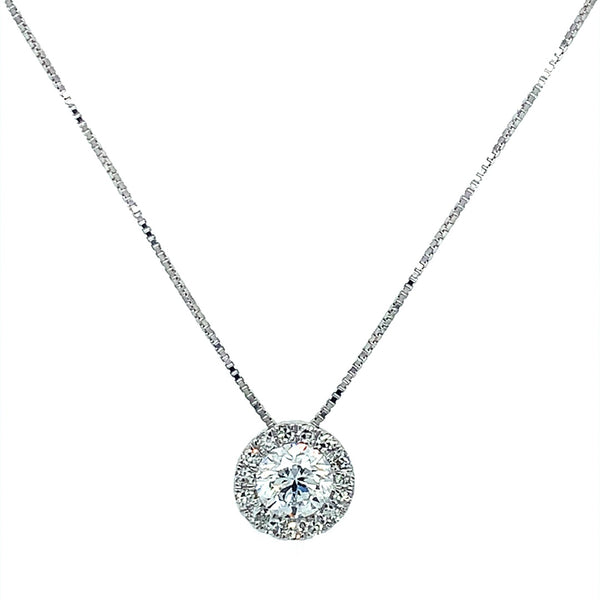 (LD) Collar con diamantes de laboratorio en oro blanco 14kt. 45cm