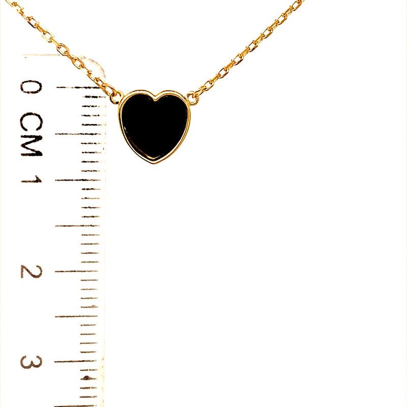 Collar (corazón negro) en oro amarillo 10kt. 42/45cm