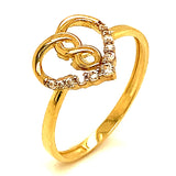 Anillo con circones en oro amarillo 10kt.