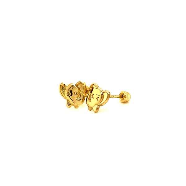 Aretes (elefante) para bebés en oro amarillo 10kt