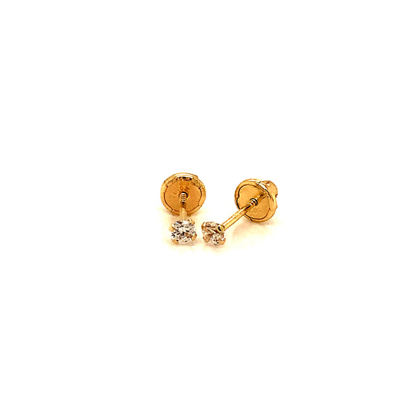 Aretes para bebés en oro amarillo 10kt