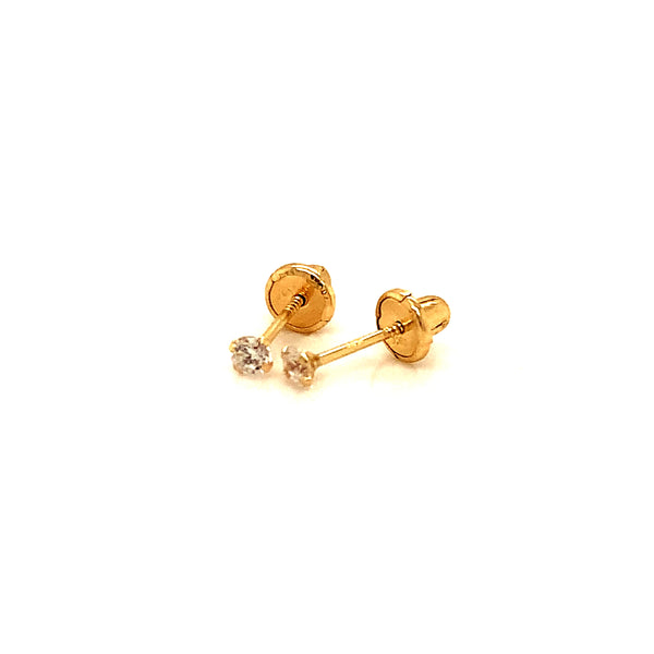 Aretes para bebés en oro amarillo 10kt