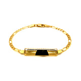 Pulsera (cartier) grabable para bebés en oro amarillo 10k. 14/15cm