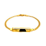 Pulsera (gourmet) grabable para bebés en oro amarillo 10k. 15cm