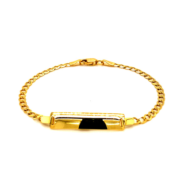 Pulsera (gourmet) grabable para bebés en oro amarillo 10k. 15cm