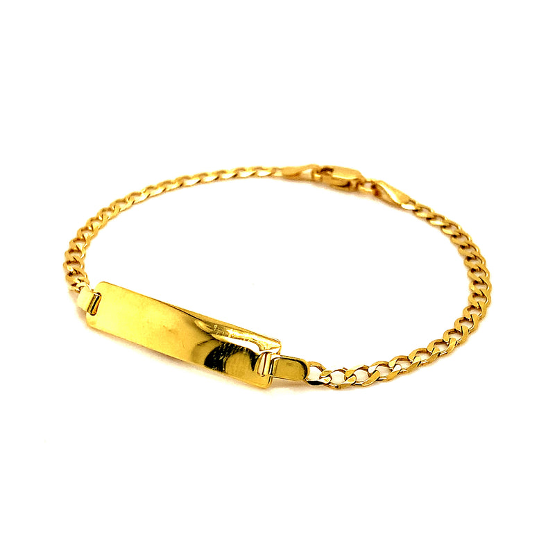 Pulsera (gourmet) grabable para bebés en oro amarillo 10k. 15cm