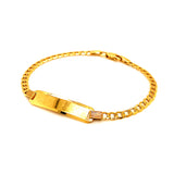 Pulsera (gourmet) grabable para bebés en oro amarillo 10k. 15cm